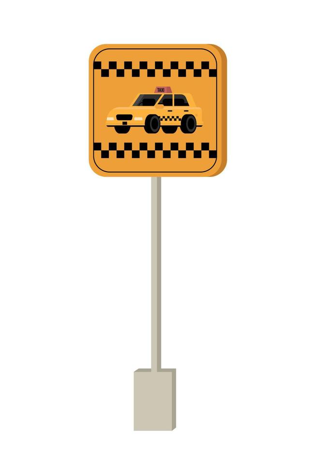 estrada de sinal de táxi vetor
