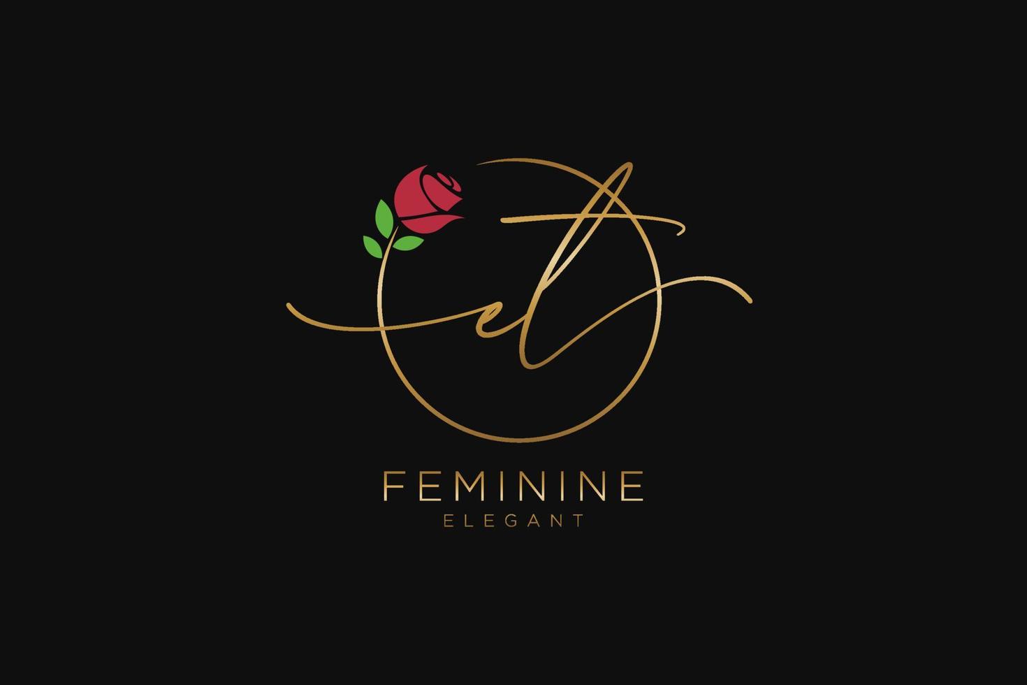 monograma de beleza de logotipo inicial e feminino e design de logotipo elegante, logotipo de caligrafia de assinatura inicial, casamento, moda, floral e botânico com modelo criativo. vetor