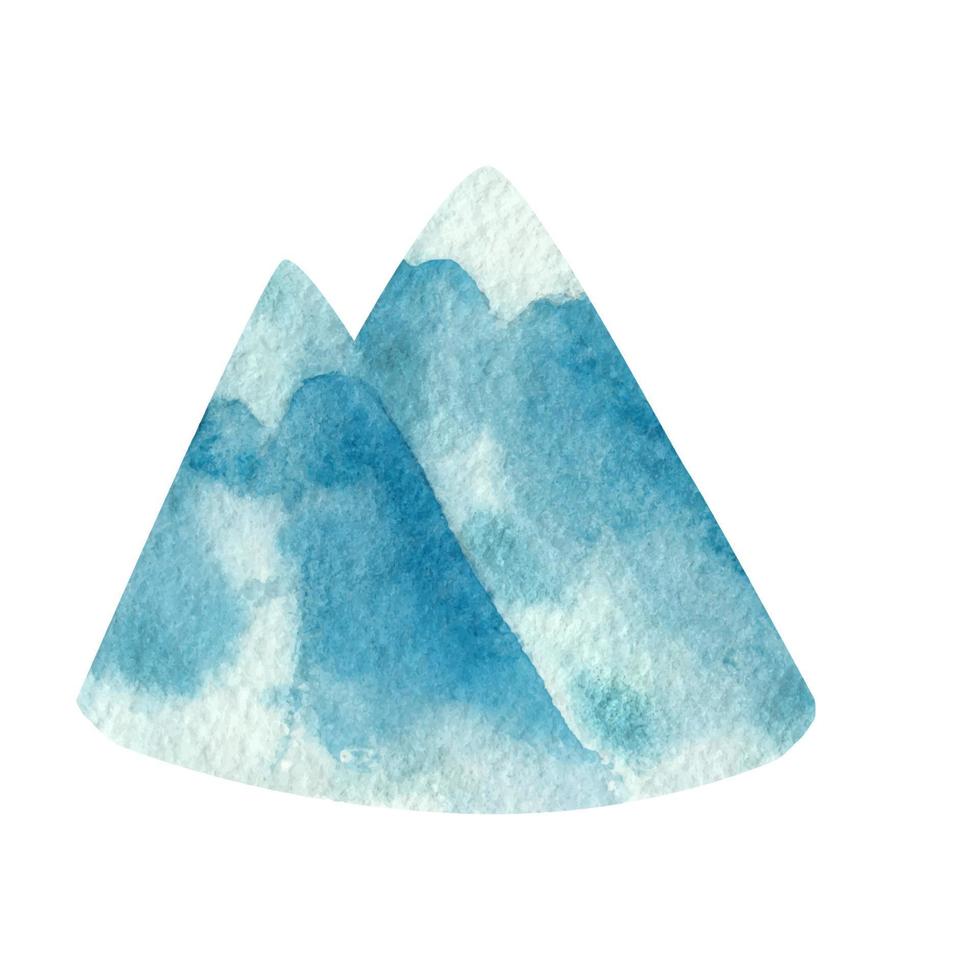 montanhas, conjunto de aquarela. desenho animado vetor