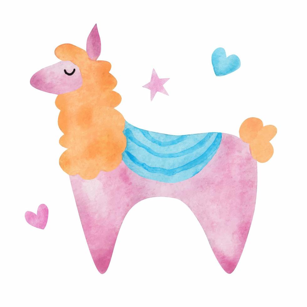 alpaca, elemento aquarela vetor