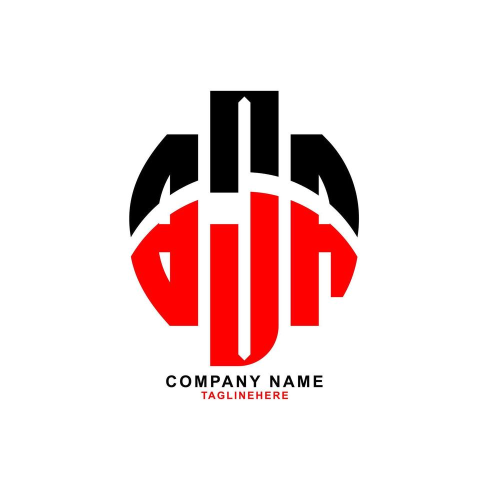 design de logotipo de carta bja criativo com fundo branco vetor