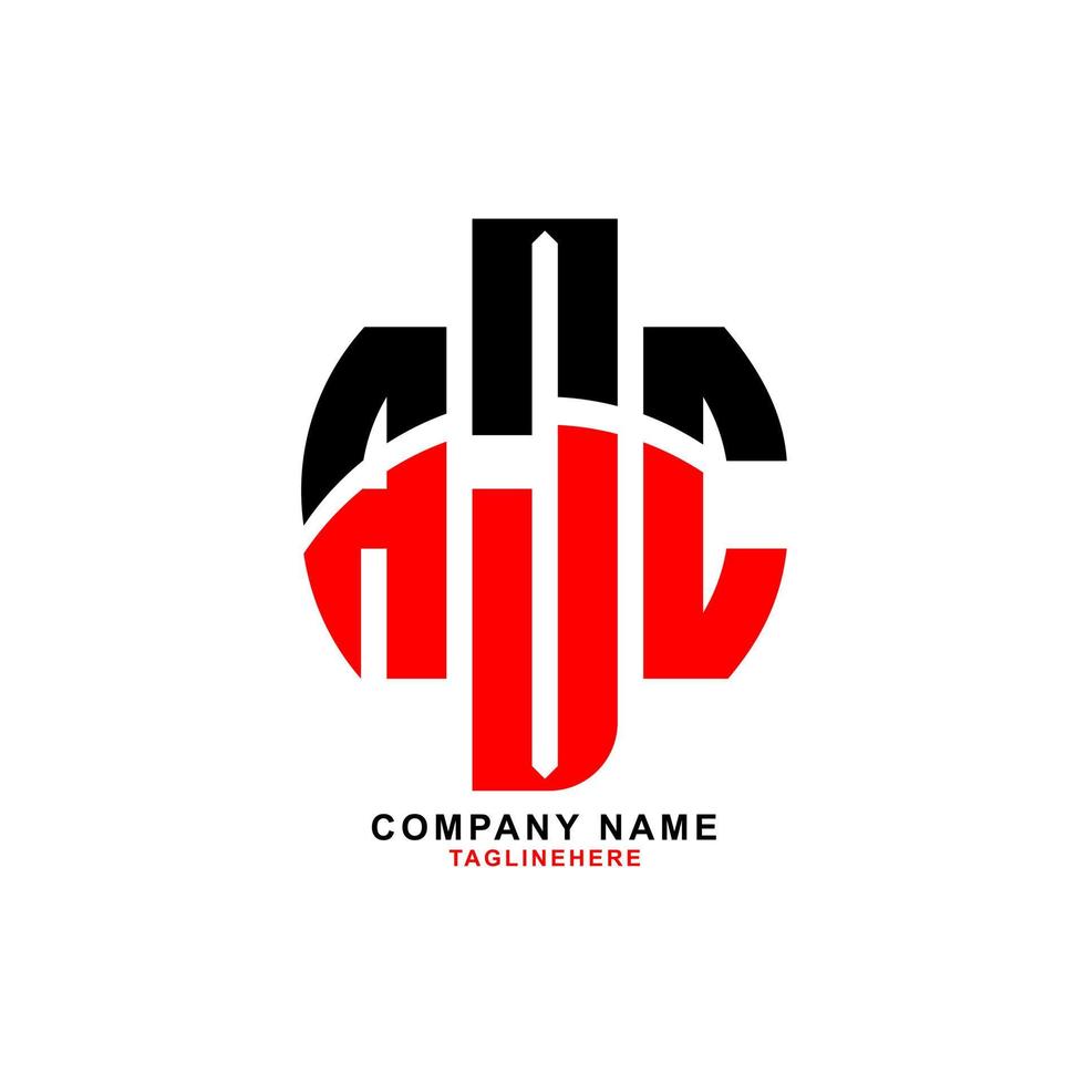 design de logotipo de carta ajc criativo com fundo branco vetor