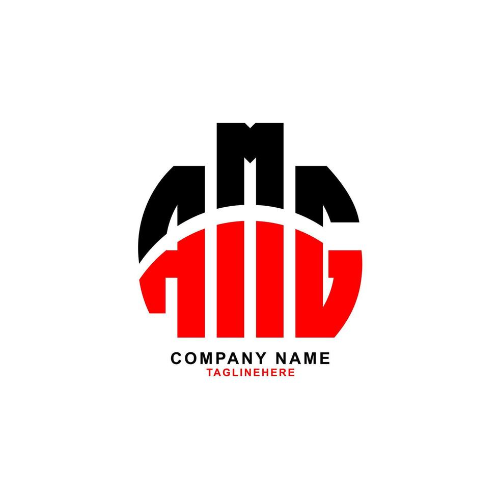 design de logotipo de carta amg criativo com fundo branco vetor