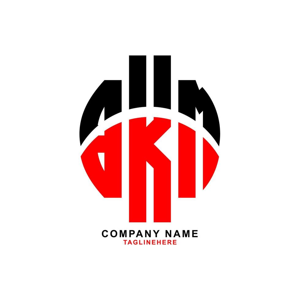 design de logotipo de carta bkm criativo com fundo branco vetor