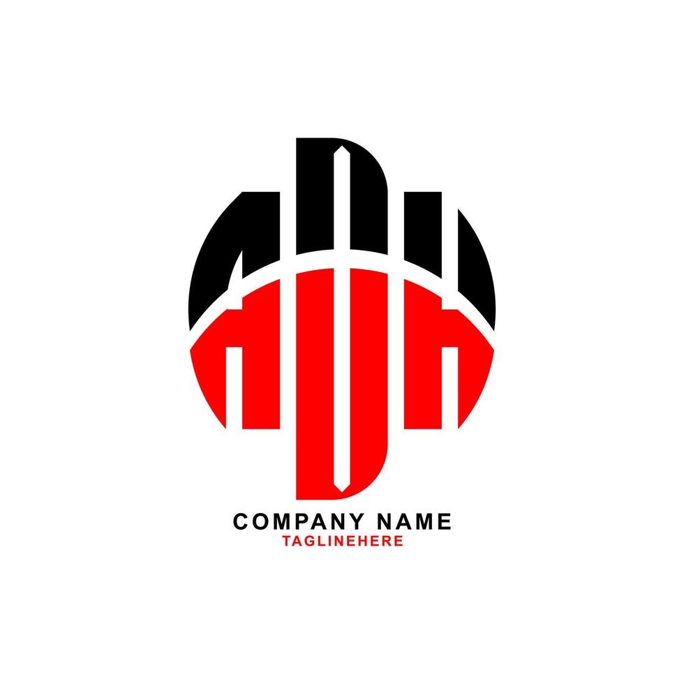 design de logotipo de carta de adh criativo com fundo branco vetor