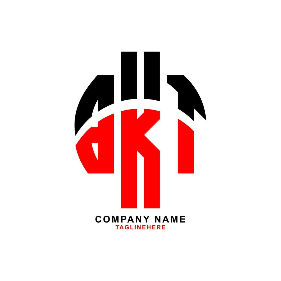 design de logotipo de carta bkt criativo com fundo branco vetor