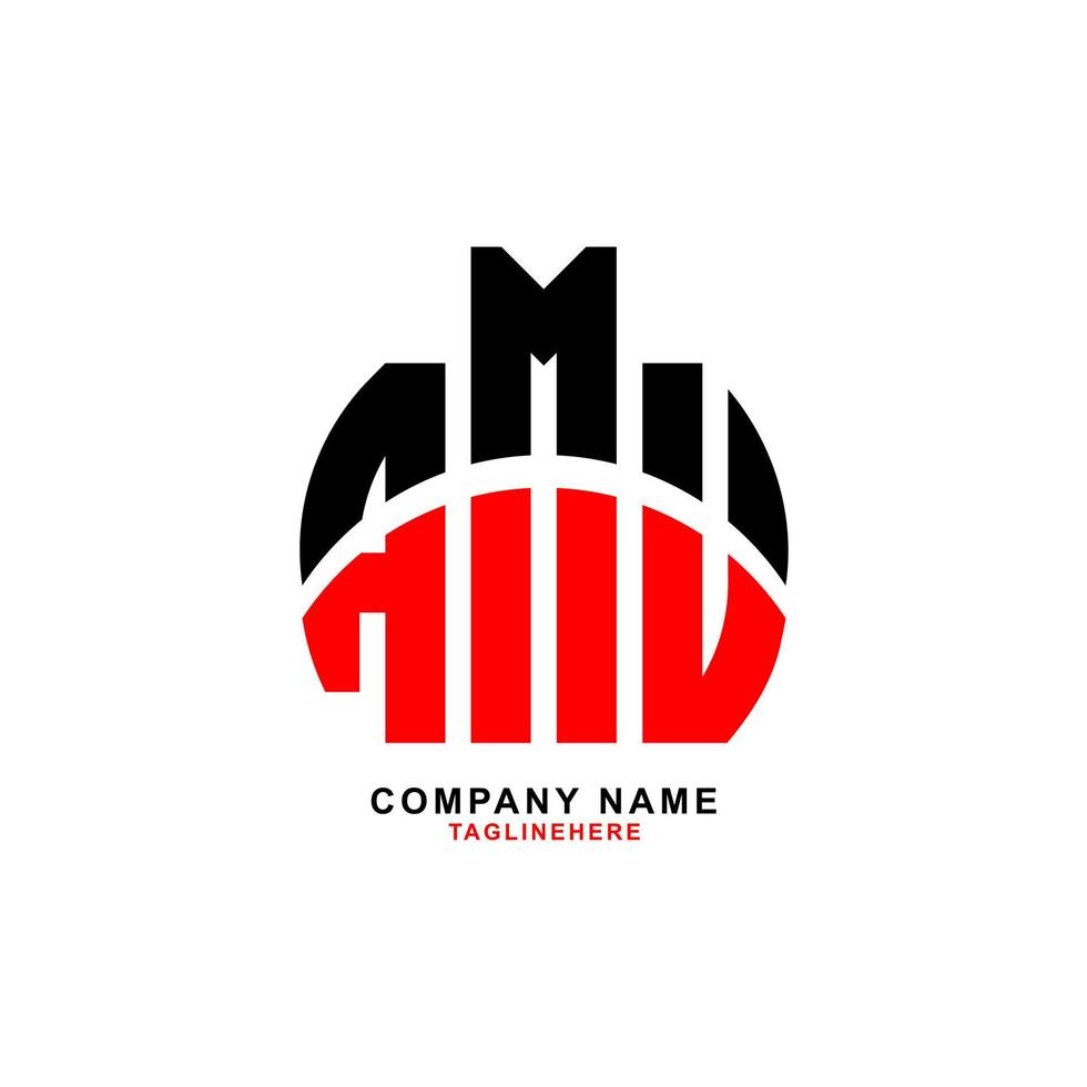 design de logotipo de carta amu criativo com fundo branco vetor
