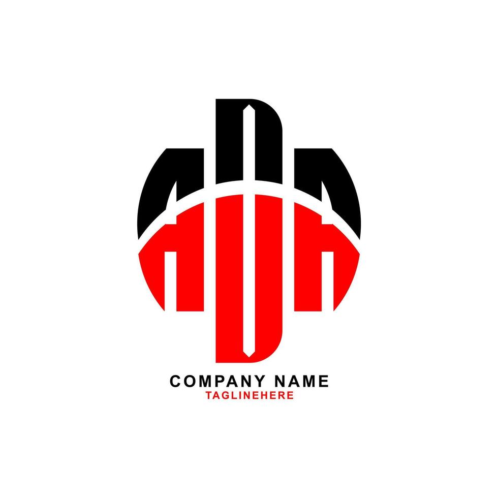 design de logotipo de carta criativa ada com fundo branco vetor