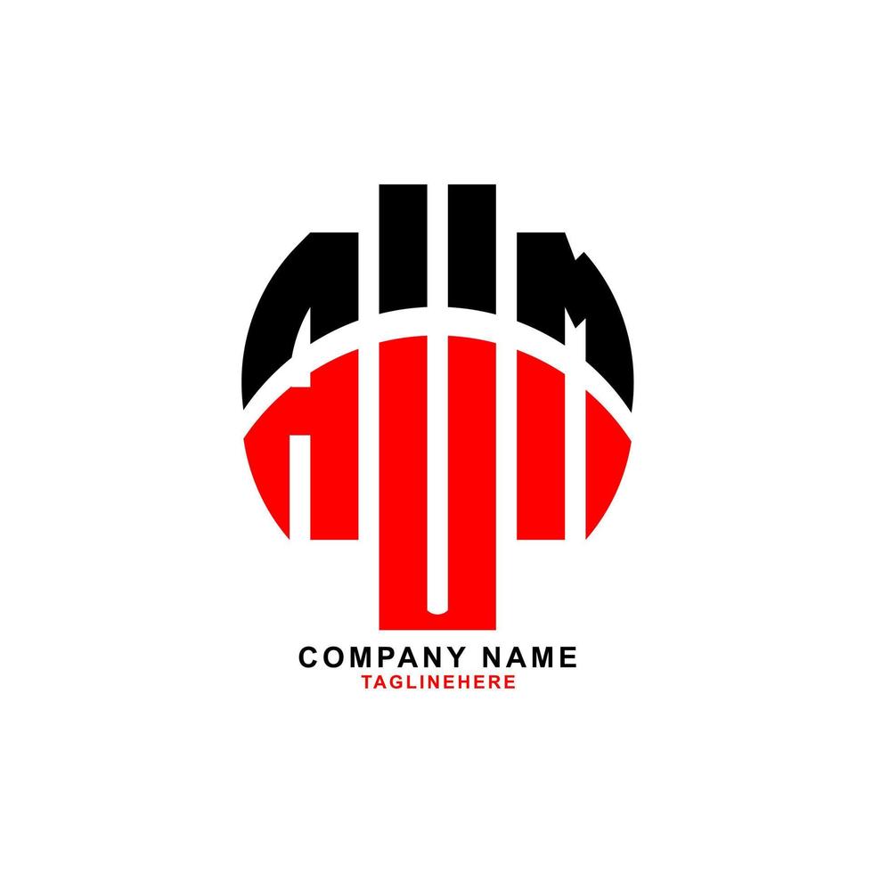 design de logotipo de carta criativa aum com fundo branco vetor