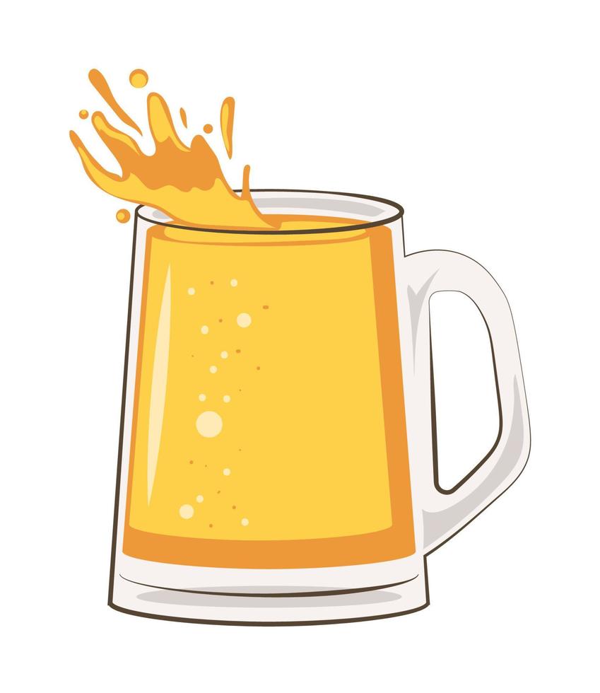 caneca de cerveja splash vetor