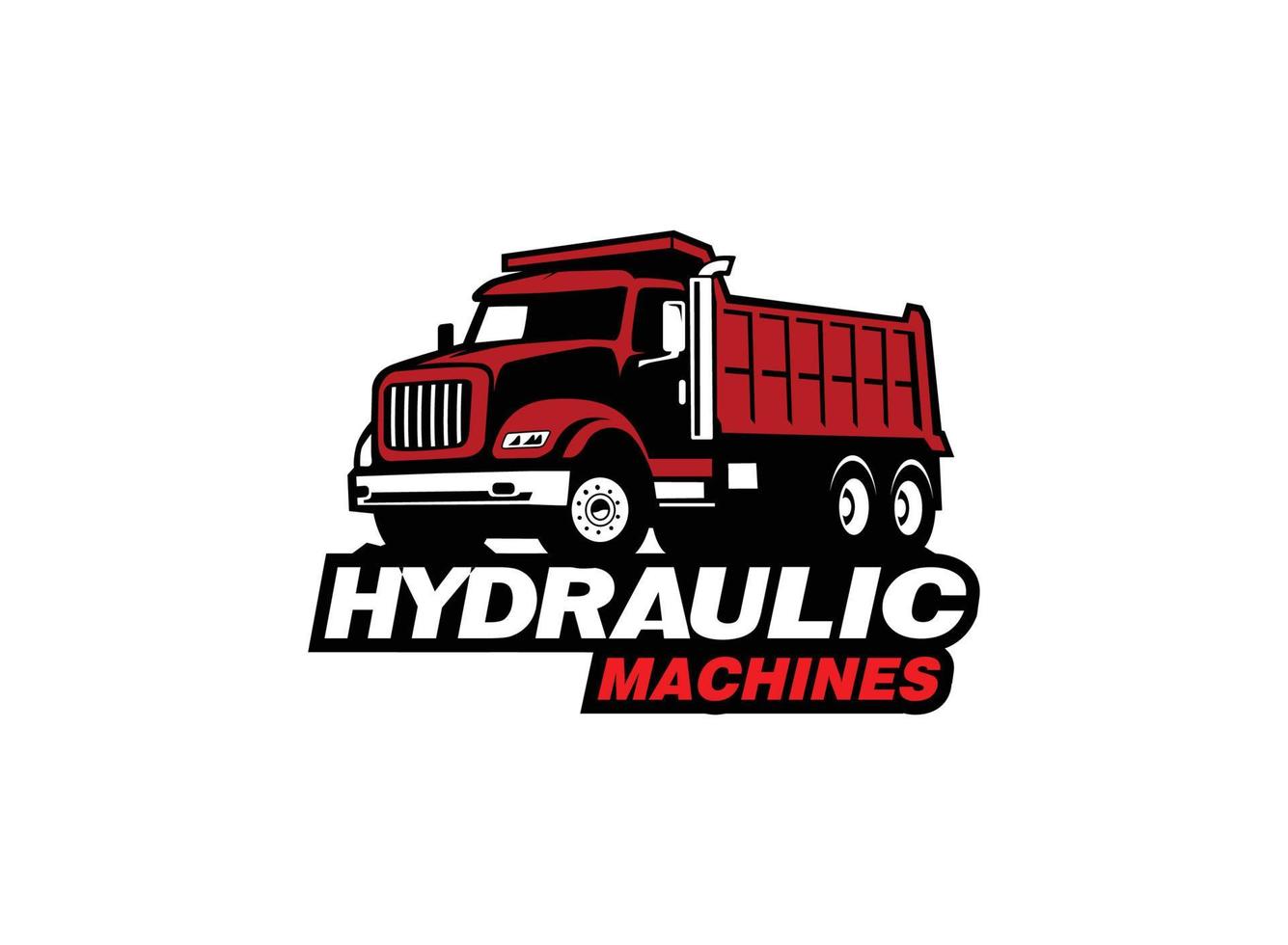vetor de logotipo de caminhão basculante para empresa de construção. ilustração vetorial de modelo de equipamento pesado para sua marca.