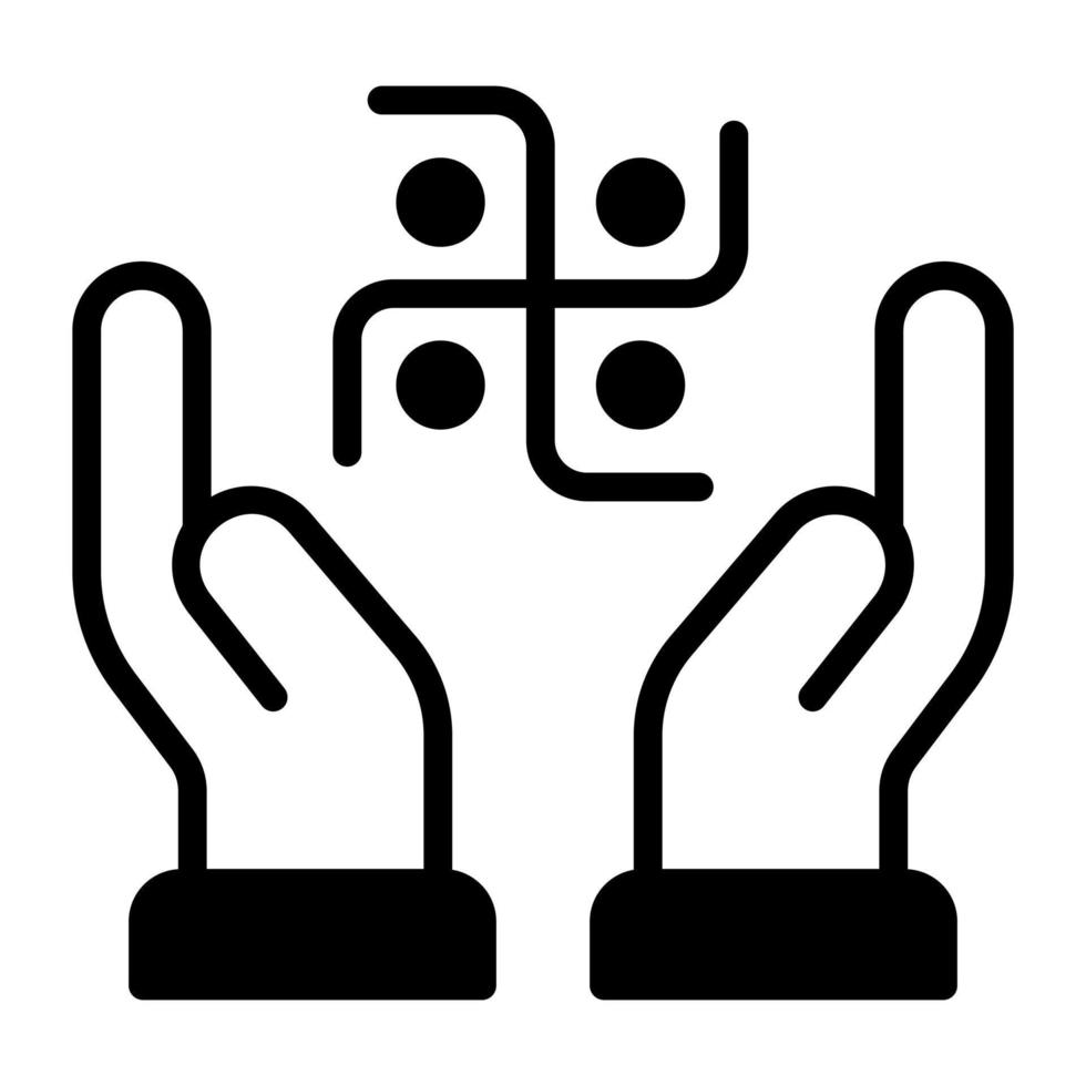 ícone de glifo de vetor de suástica. festival hindu, ícone de celebração hindu,