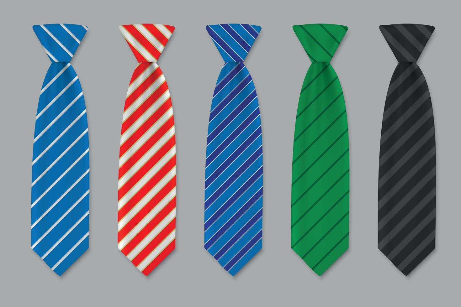 conjunto de gravatas isoladas no fundo branco. vetor
