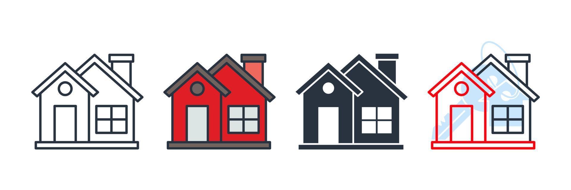 casa ícone logotipo ilustração vetorial. modelo de símbolo em casa para coleção de design gráfico e web vetor