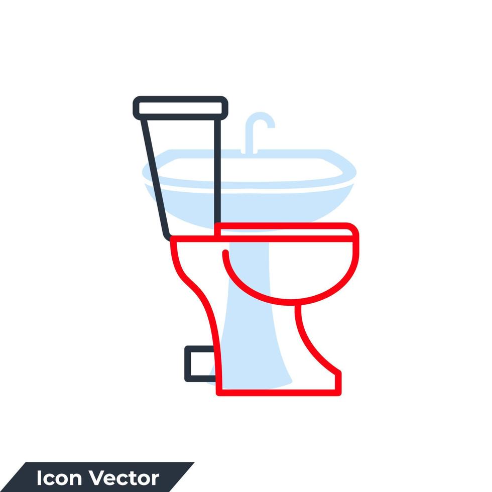 ilustração em vetor logotipo ícone banheiro. modelo de símbolo de sinal de vaso sanitário para coleção de design gráfico e web