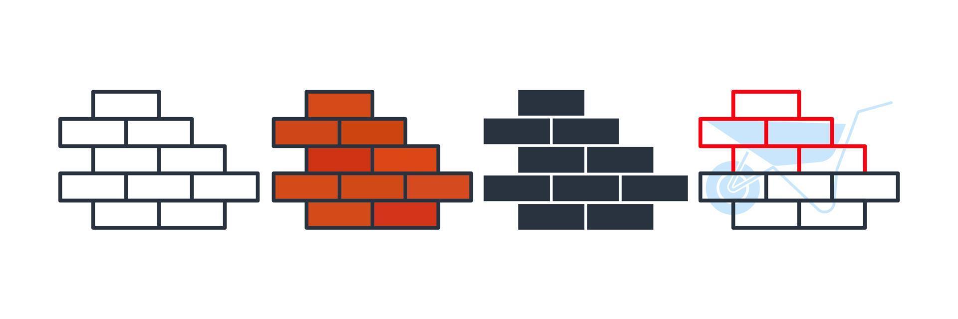 ilustração em vetor logotipo ícone de alvenaria. modelo de símbolo de parede para coleção de design gráfico e web