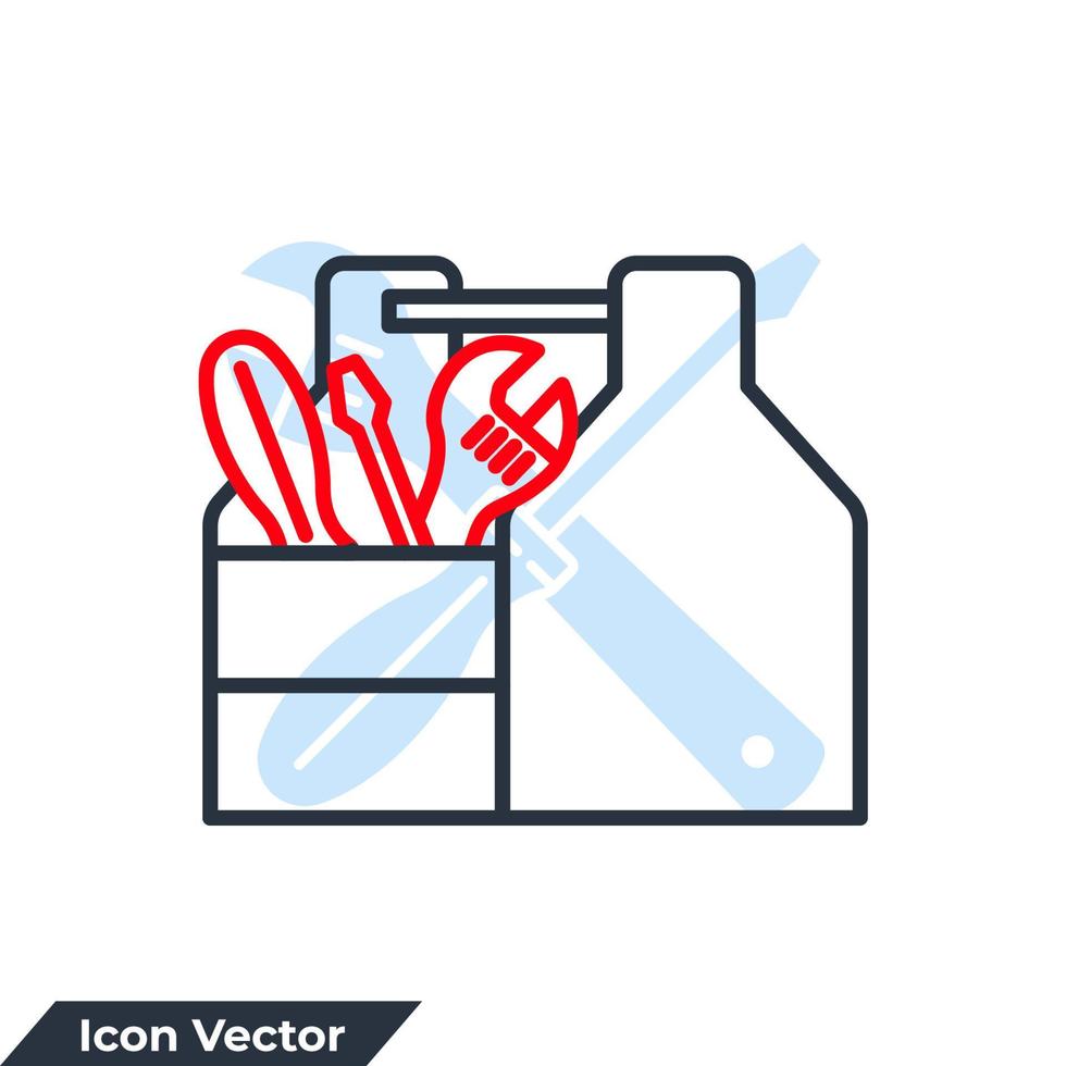 ilustração em vetor logotipo ícone caixa de ferramentas. modelo de símbolo de caixa de ferramentas para coleção de design gráfico e web