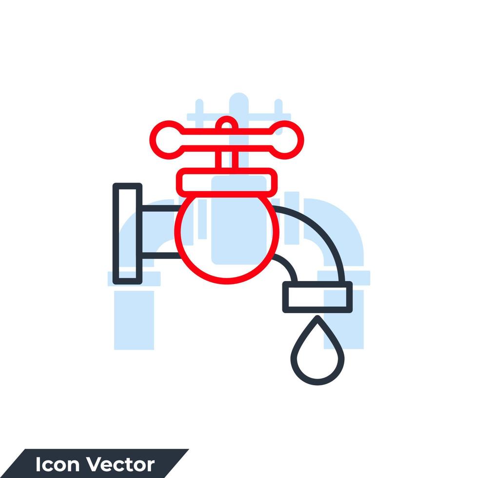 torneira torneira ícone logotipo ilustração vetorial. modelo de símbolo de torneira para coleção de design gráfico e web vetor