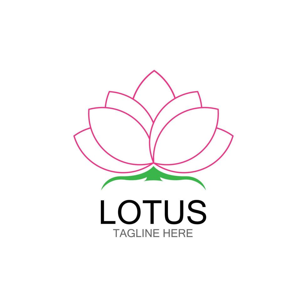 ícone de modelo de logotipo de design de flores de lótus vetor