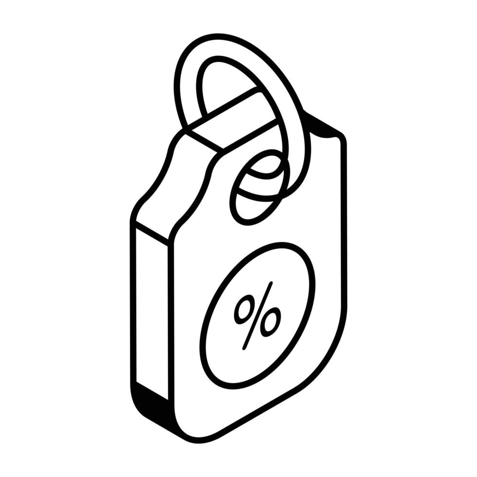 um download de ícone isométrico de etiqueta de venda vetor