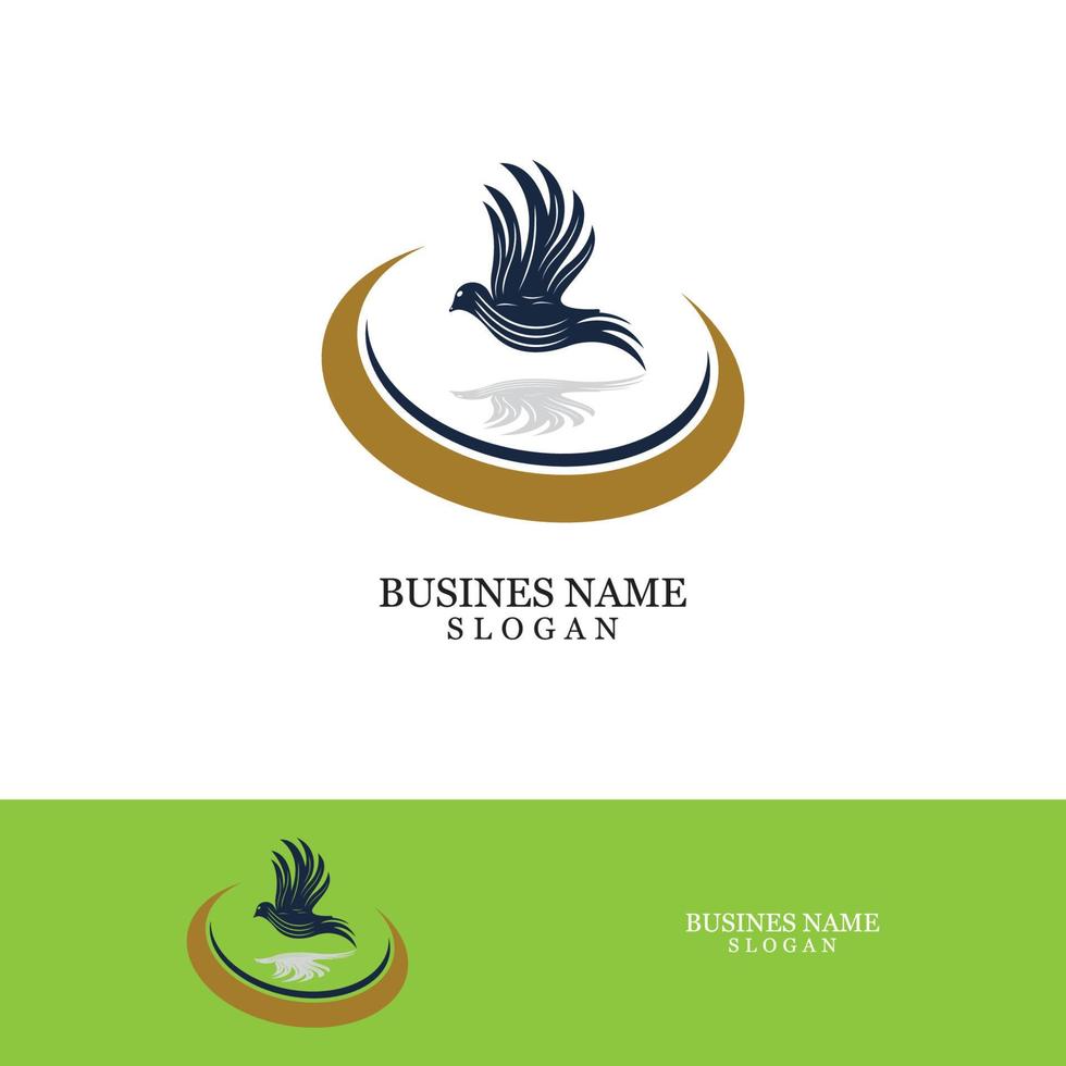 modelo de logotipo de pomba de asa de pássaro vetor