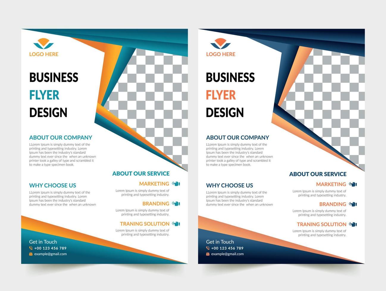 design de vetor de modelo de panfleto de negócios corporativos, modelo de panfleto usado para layout de pôster de negócios, panfleto de empresa de ti, banners corporativos e folhetos. layout de design gráfico colorido.