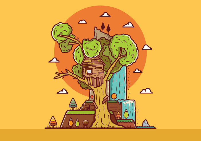 Vetor gratuito da casa da árvore