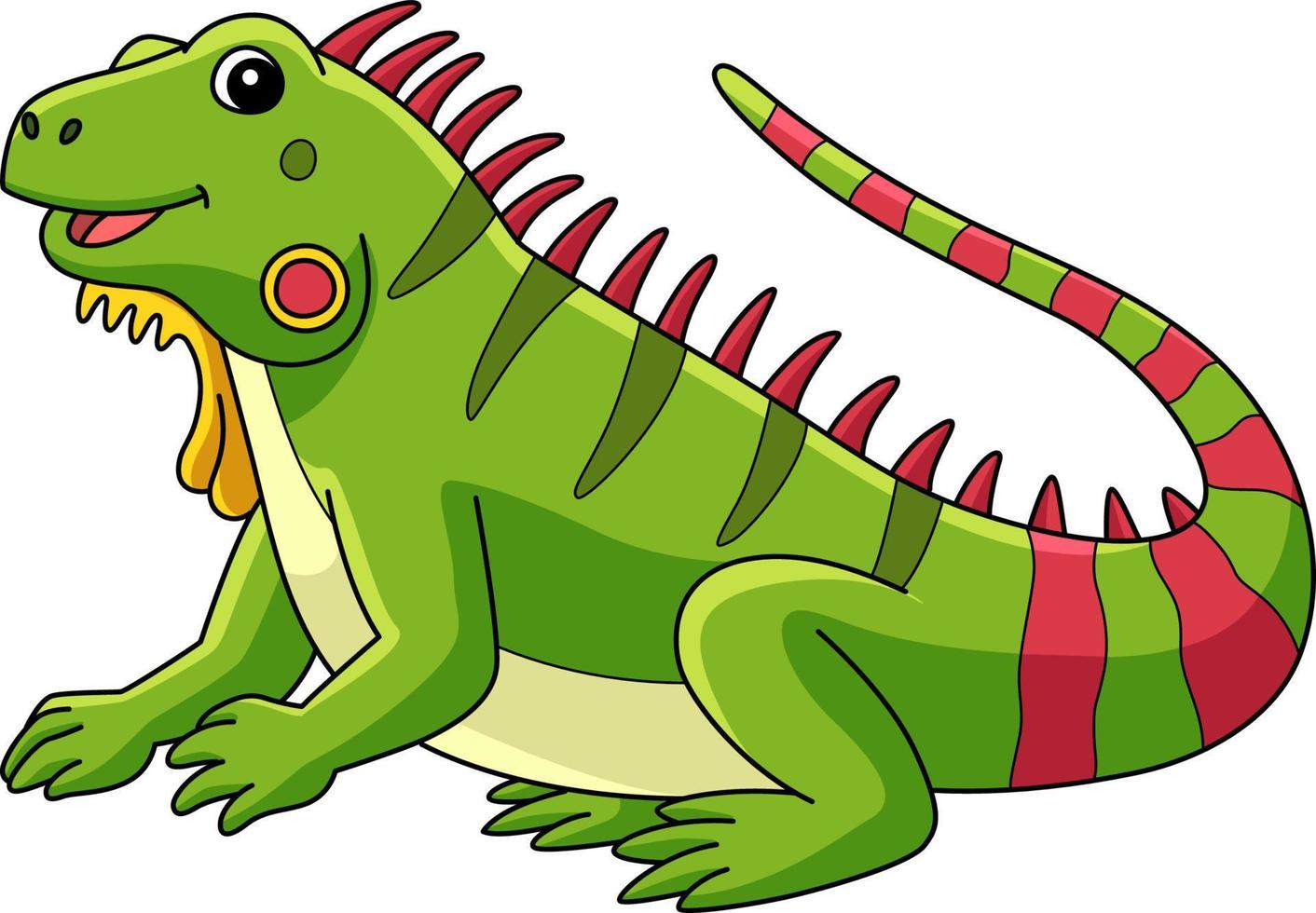 ilustração de clipart colorida de desenho animado de animal iguana vetor