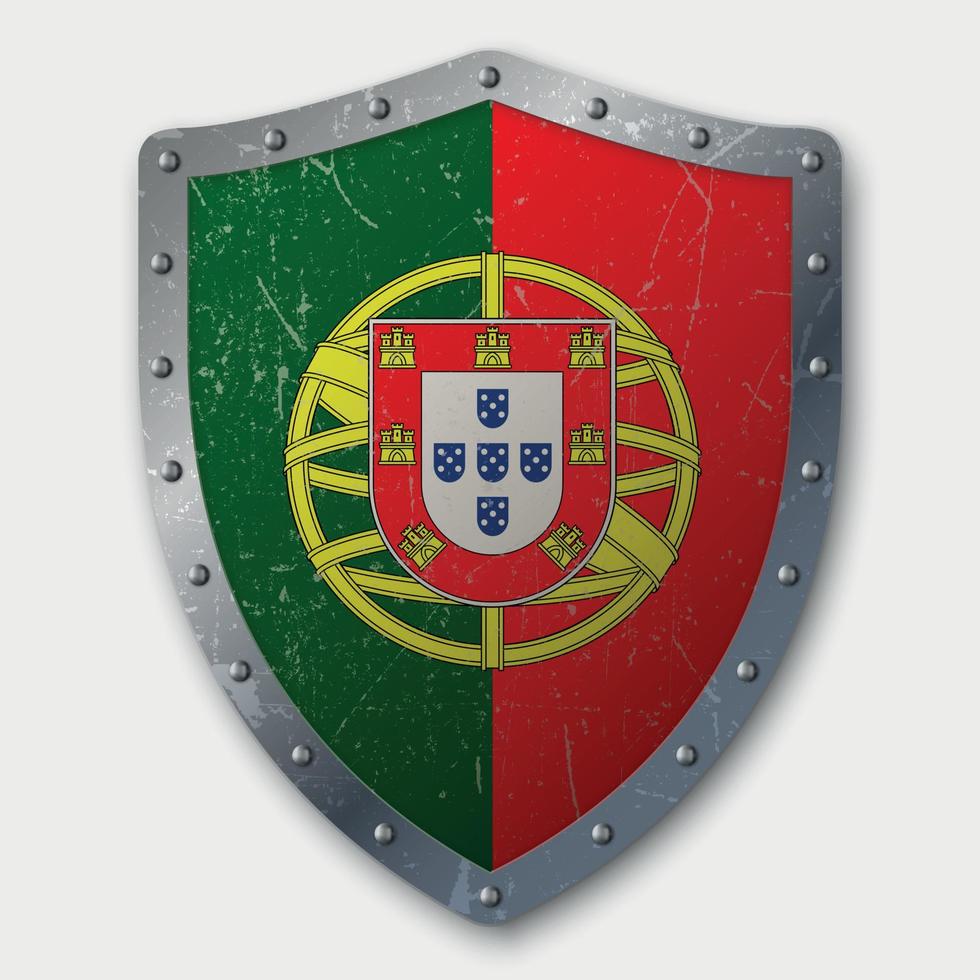 escudo antigo com bandeira vetor