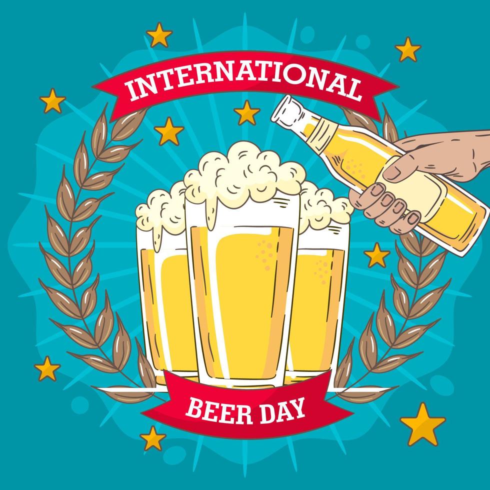 dia internacional da cerveja vetor