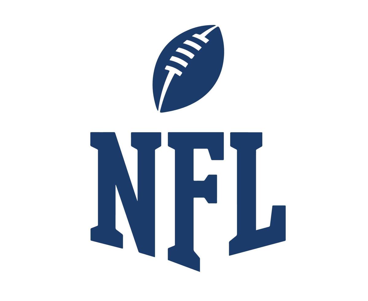 nfl e bola azul logotipo símbolo design américa futebol americano vetor países futebol americano equipes ilustração com fundo branco