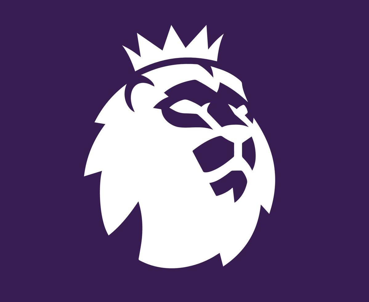 símbolo do logotipo da premier league design branco inglaterra futebol vetor países europeus ilustração de times de futebol com fundo roxo