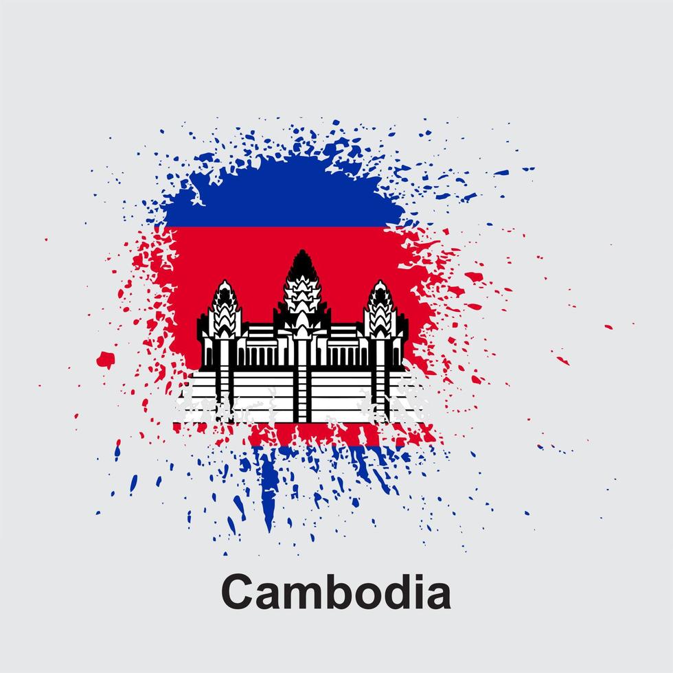 bandeira nacional do camboja, vetor atraente e simples