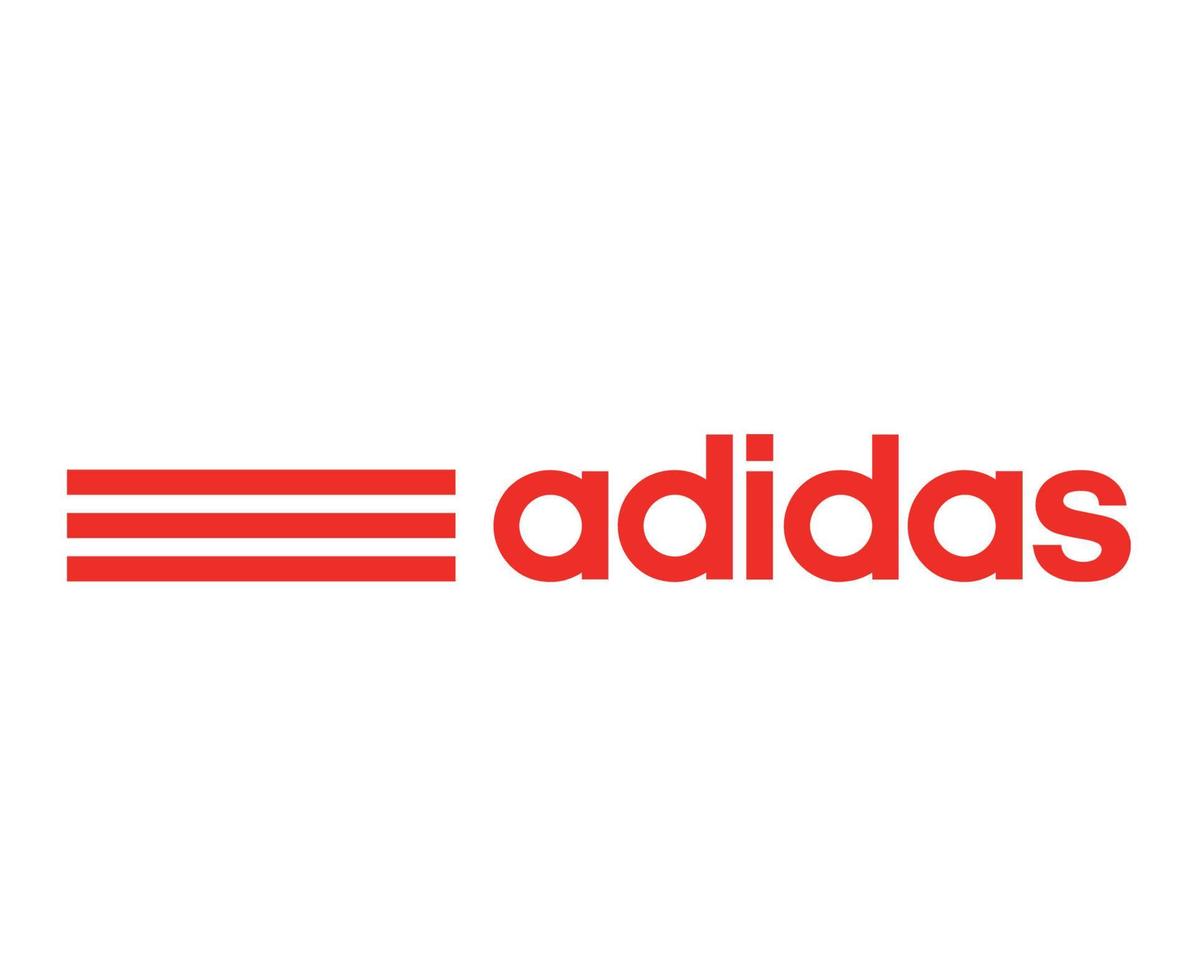 adidas nome símbolo logotipo roupas vermelhas design ícone abstrato futebol ilustração vetorial com fundo branco vetor