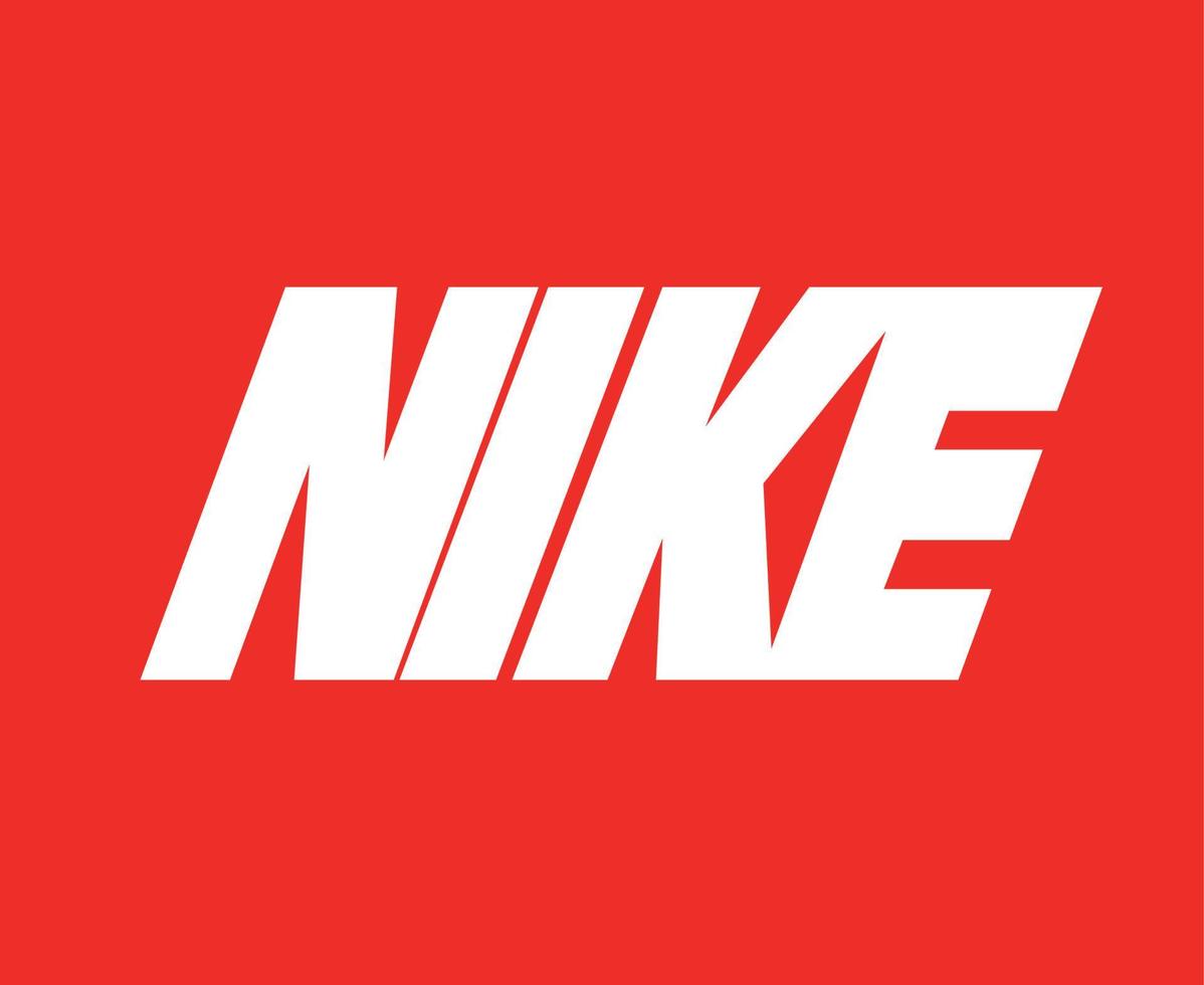 nike logotipo nome design de roupas brancas ícone abstrato futebol ilustração vetorial com fundo vermelho vetor