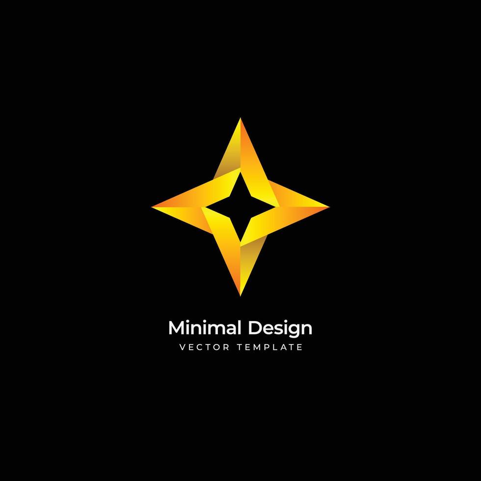 Modelo de logotipo mínimo de estrela 3D. ilustração vetorial vetor