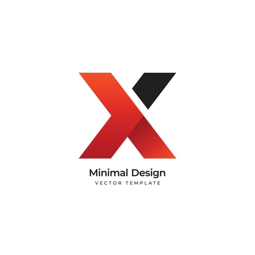 x carta modelo de logotipo mínimo. ilustração vetorial vetor