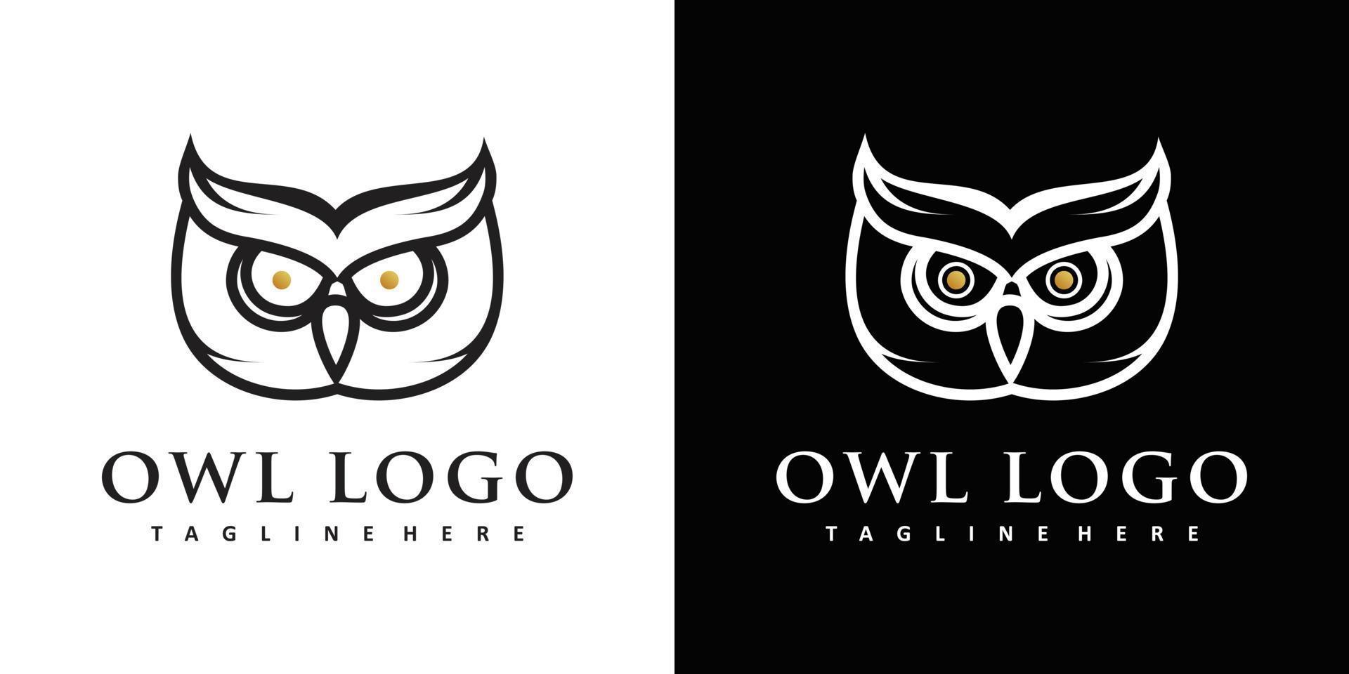 forma de cabeça moderna coruja logotipo vetor ícone ilustração design vetor premium
