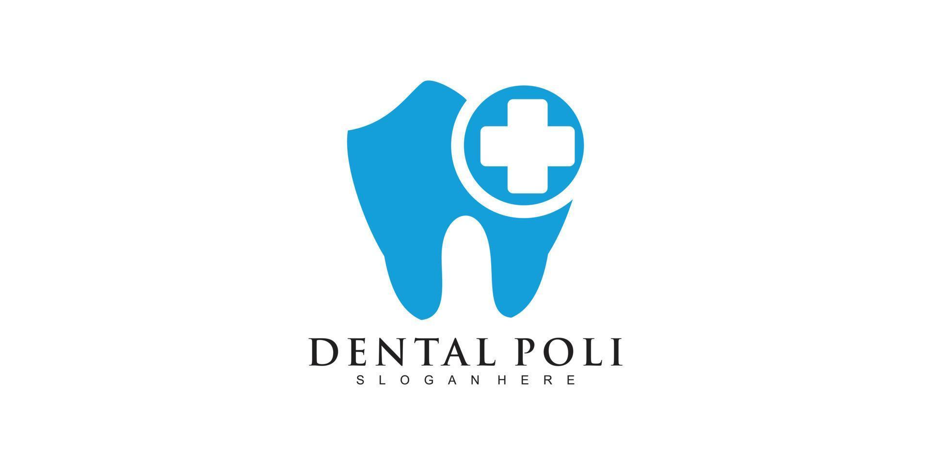 conceito de logotipo dental com vetor premium de estilo único e criativo