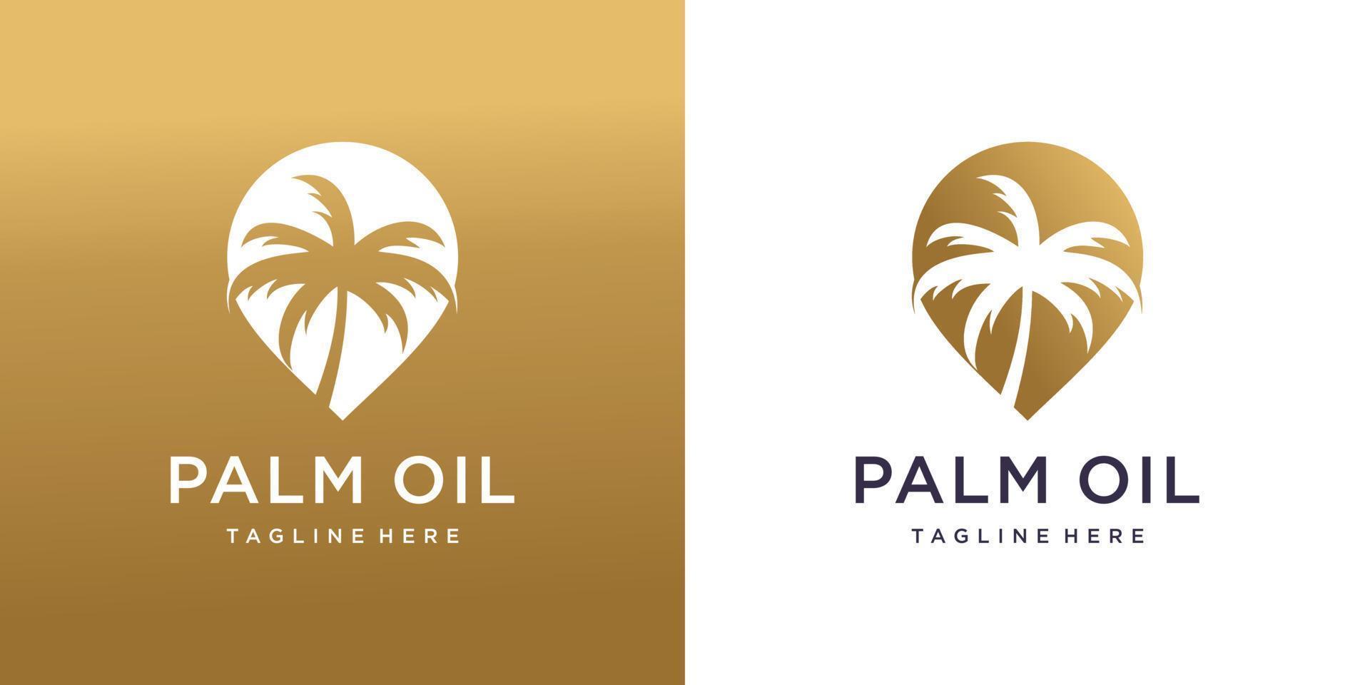 design de logotipo de óleo de palma com vetor premium de conceito abstrato moderno