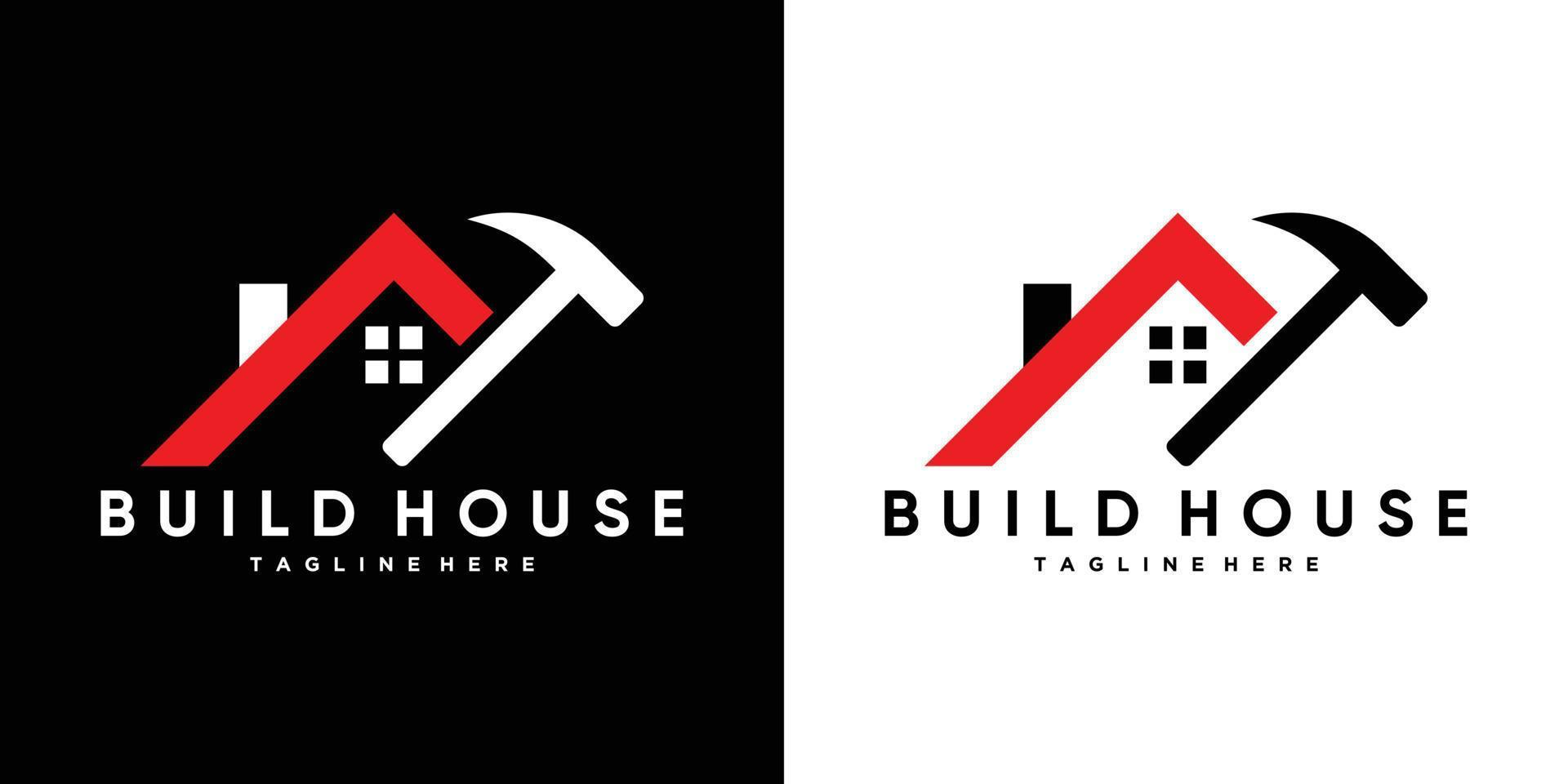 construir modelo de design de logotipo de casa com conceito moderno vetor