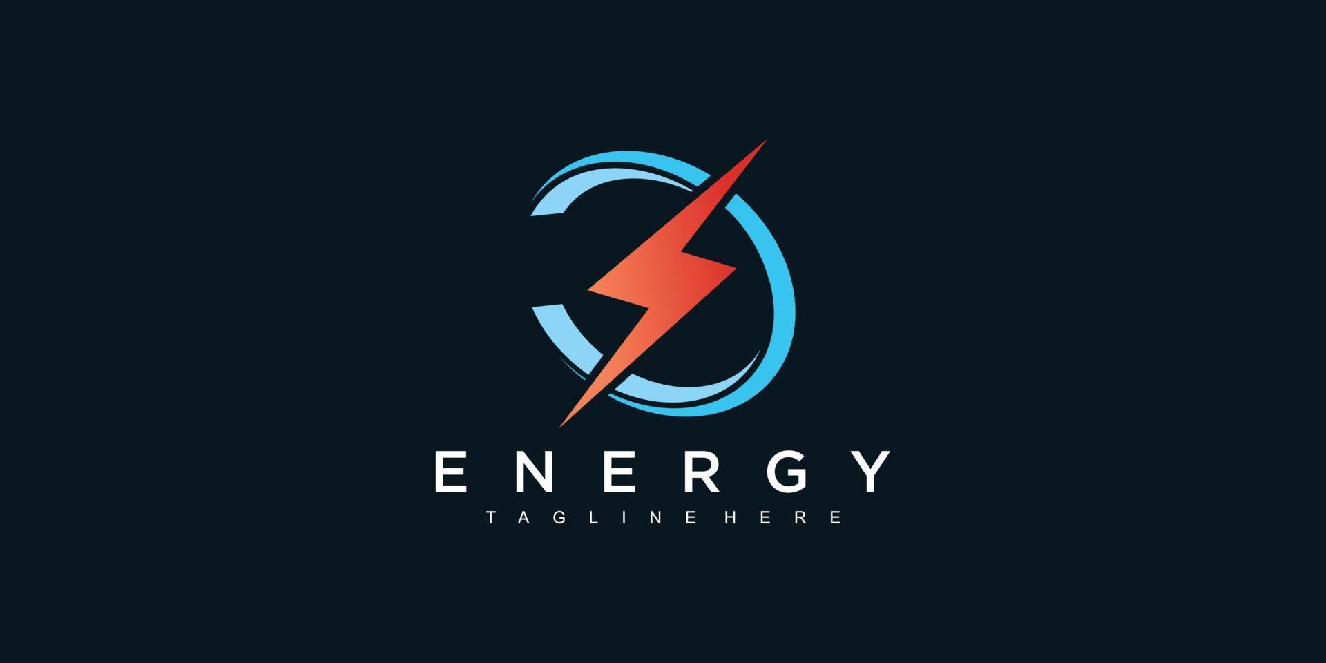 modelo de logotipo de energia flash energia elétrica trovão logotipo vetor premium