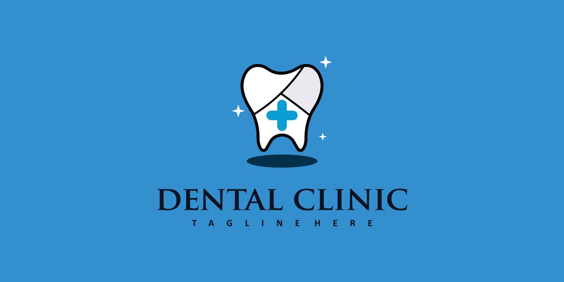 conceito de logotipo dental com vetor premium de estilo único e criativo