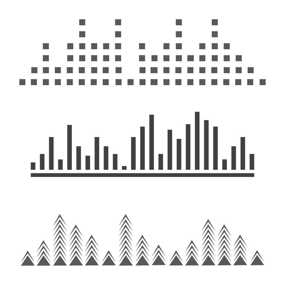 ilustração de ícone de vetor de ondas sonoras de música de tecnologia de áudio