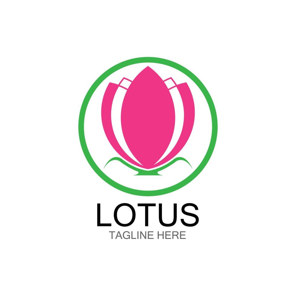 ícone de modelo de logotipo de design de flores de lótus vetor