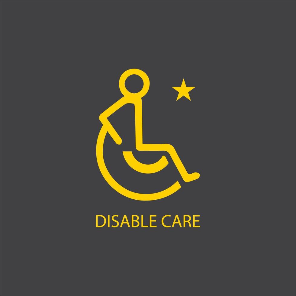 ilustração de ícone com deficiência símbolo de sinal de vetor isolado