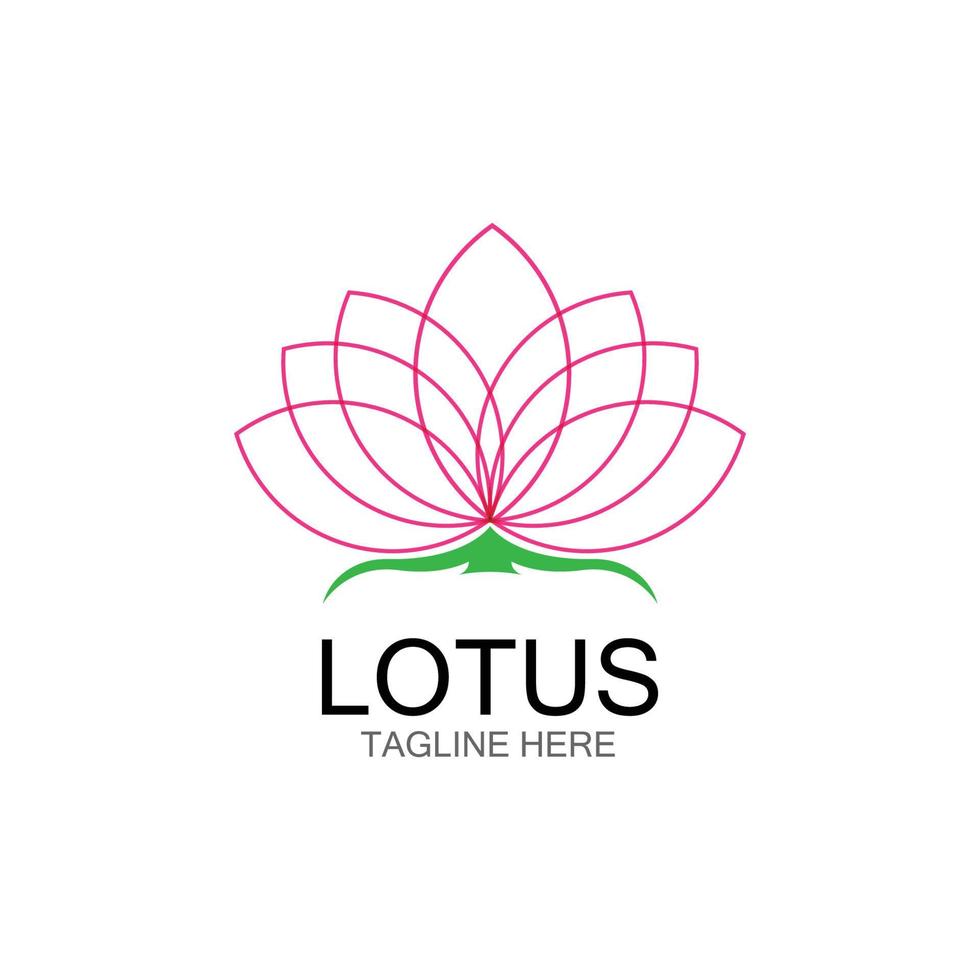 ícone de modelo de logotipo de design de flores de lótus vetor