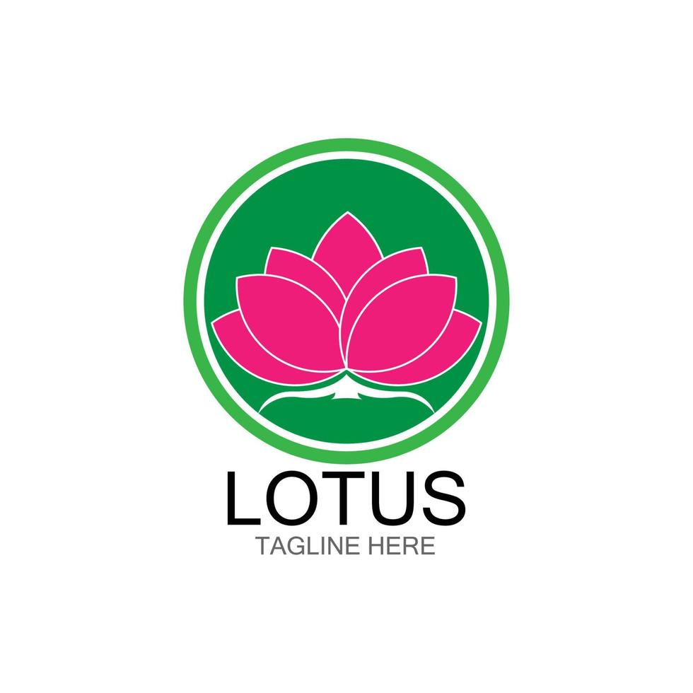 ícone de modelo de logotipo de design de flores de lótus vetor