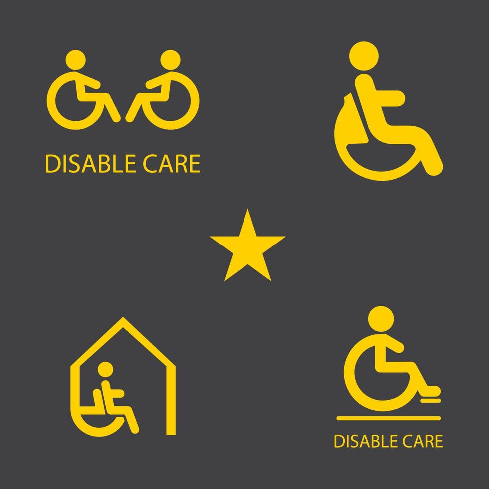 ilustração de ícone com deficiência símbolo de sinal de vetor isolado