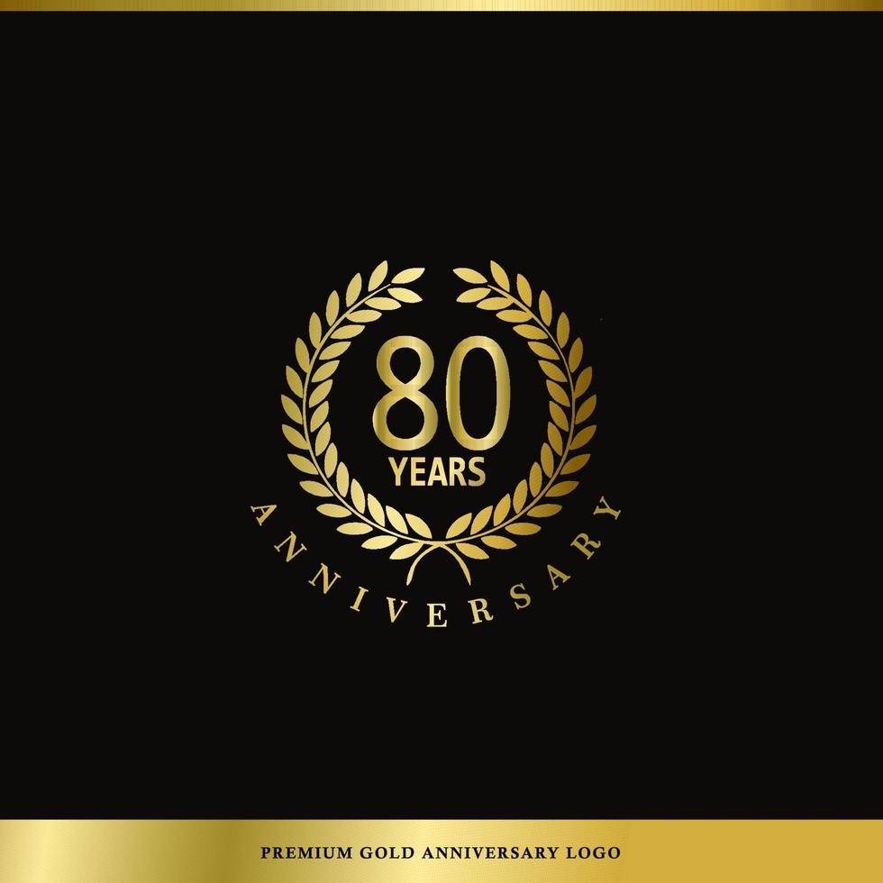 aniversário de logotipo de luxo 80 anos usado para hotel, spa, restaurante, vip, moda e identidade de marca premium. vetor